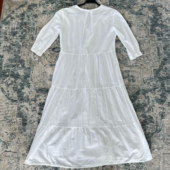 Jenni Kayne Dress Medium White Cotton Tiered James Prairie Cottage Peasant Boho - Picture 4 of 9